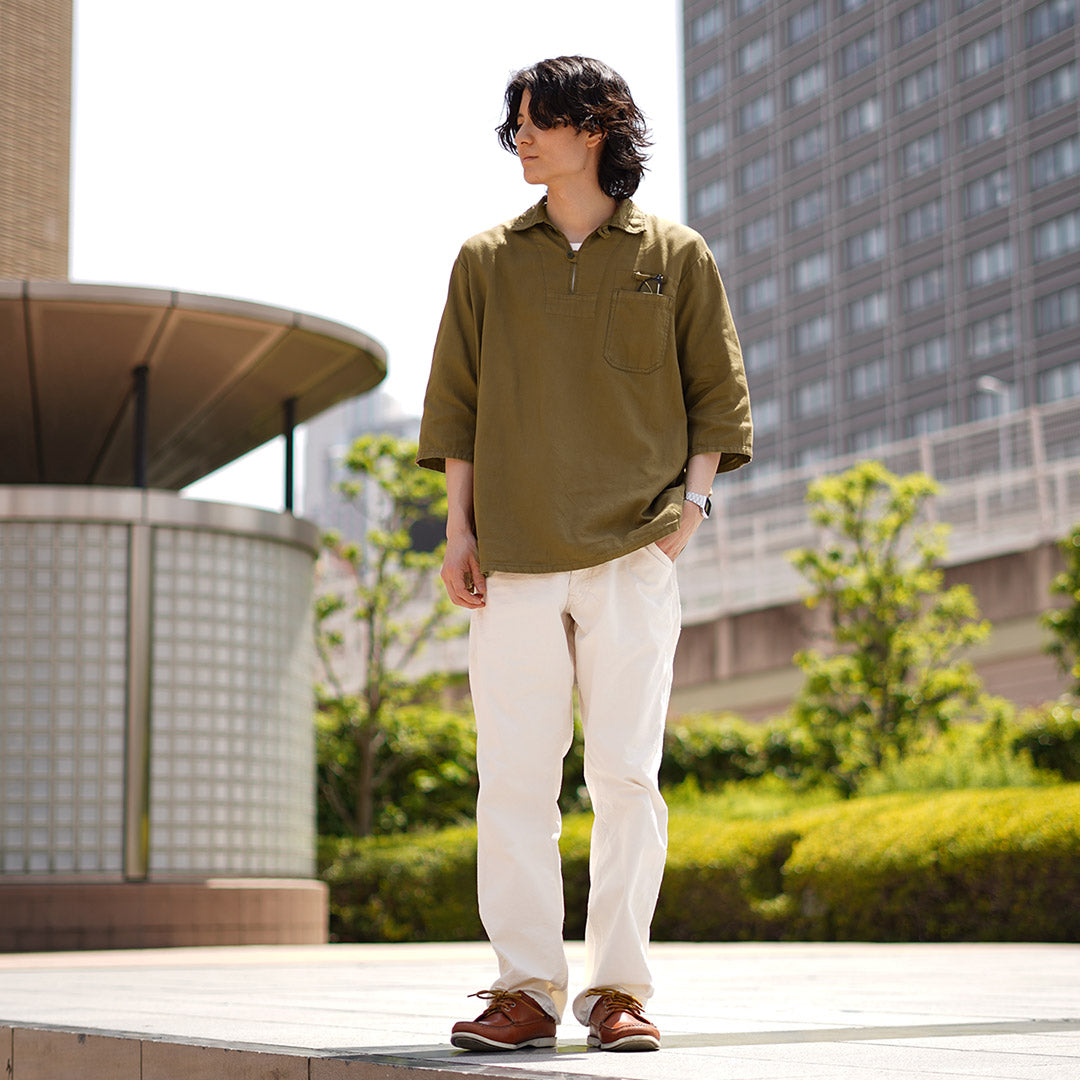 日本藍色牛仔褲 /代碼:銀色軍用套頭衫襯衫