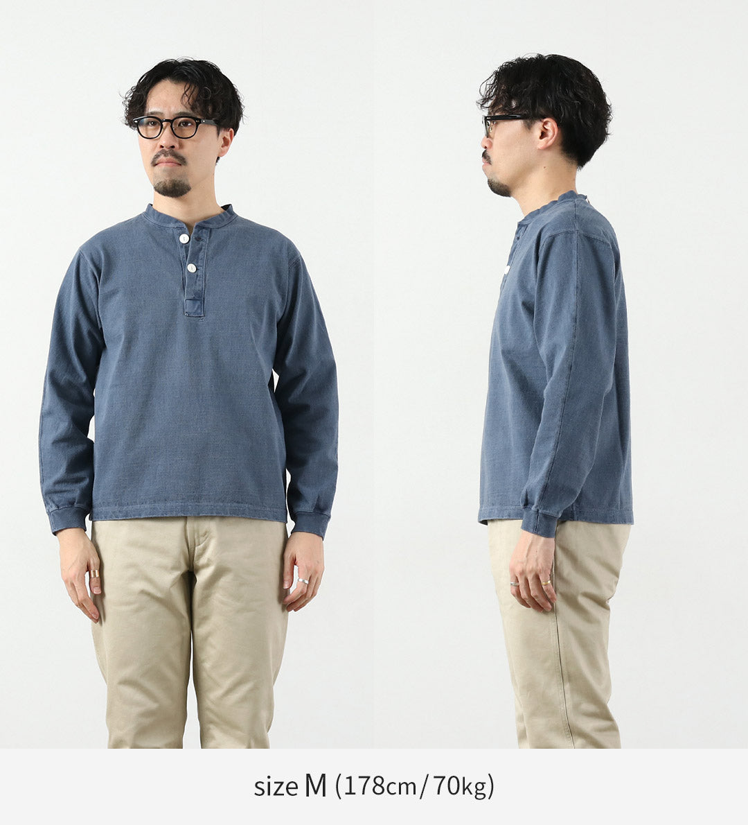 GOOD ON / T-shirt Henley lourd à manches longues