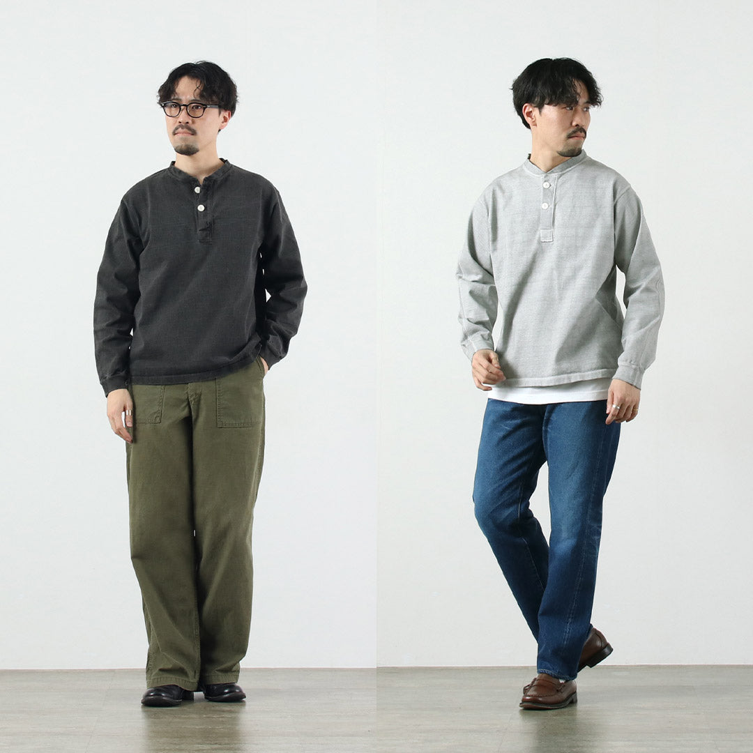 GOOD ON / T-shirt Henley lourd à manches longues