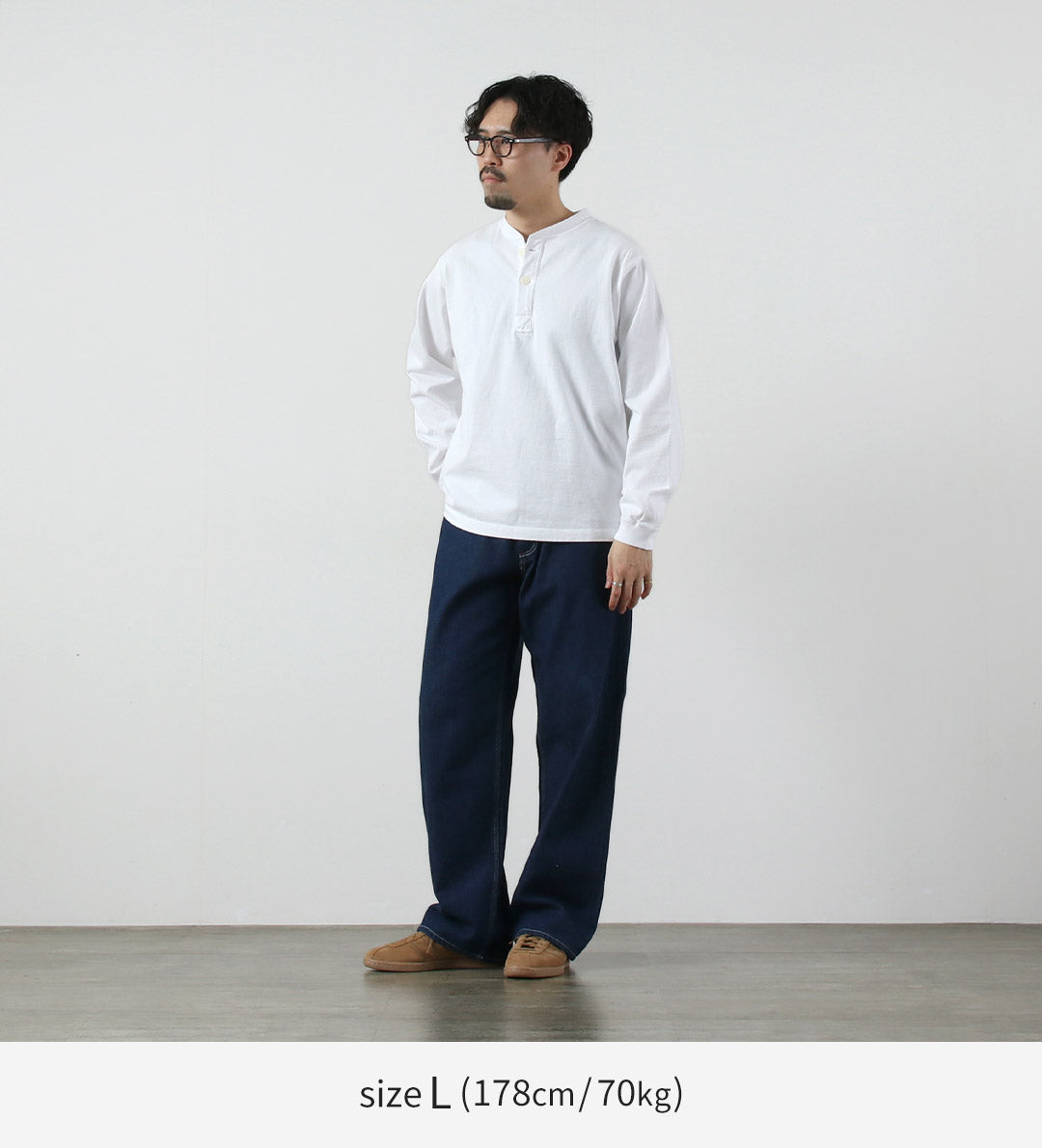 GOOD ON / T-shirt Henley lourd à manches longues