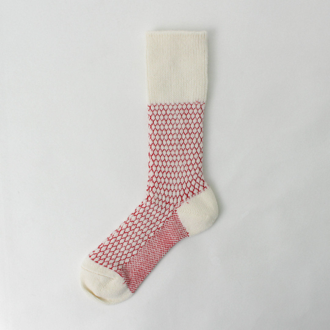 ROTOTO / Woolen Jacquard Crew Socks Popcorn