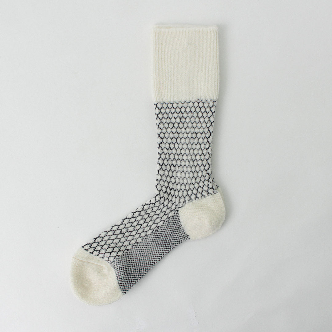 ROTOTO / Woolen Jacquard Crew Socks Popcorn