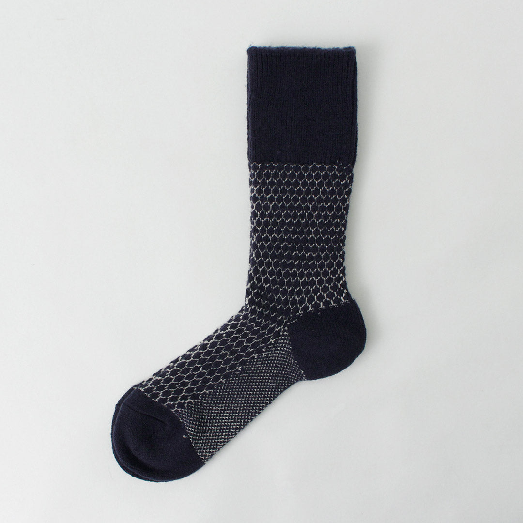 ROTOTO / Woolen Jacquard Crew Socks Popcorn