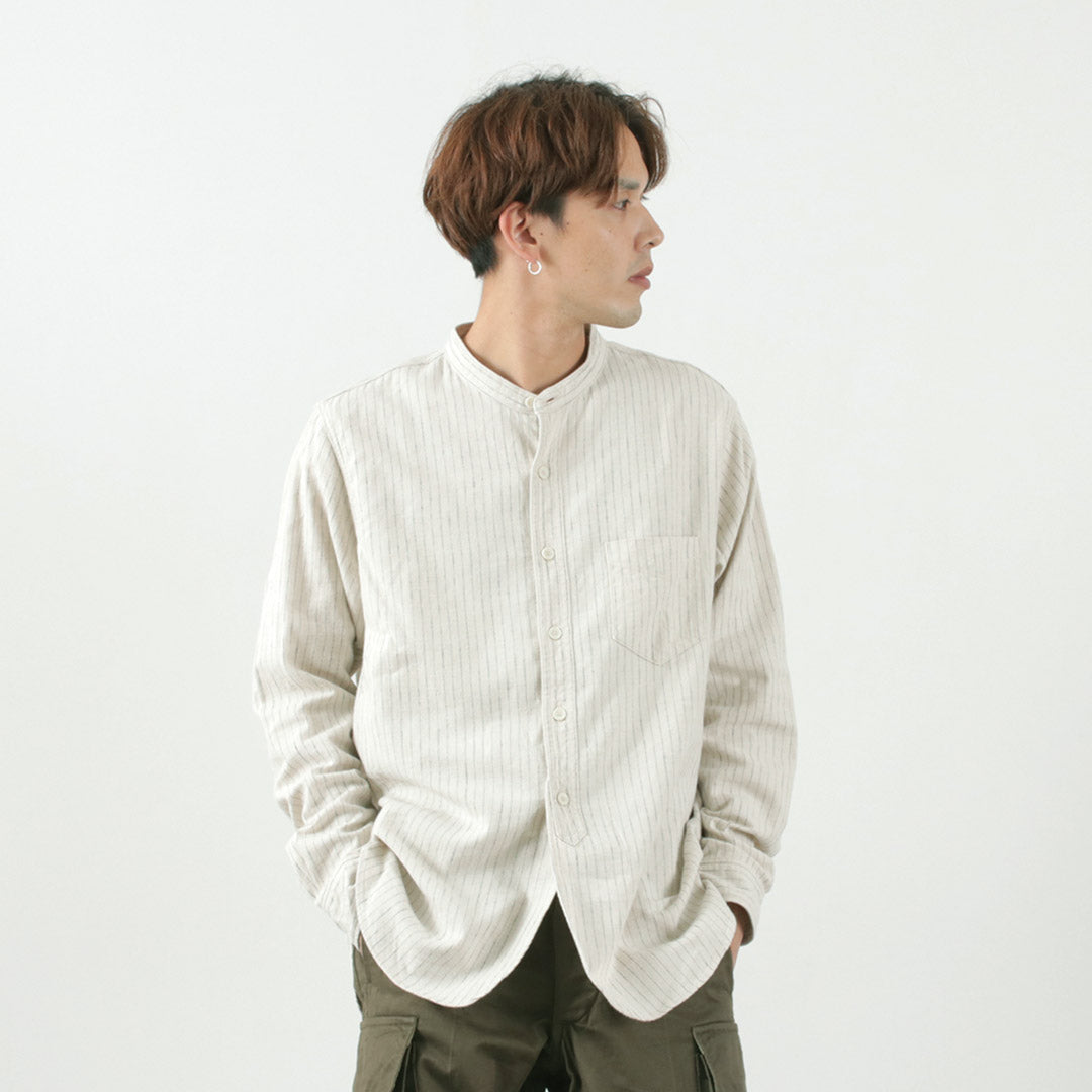 FOB工厂 / F3485 c / w条纹带带衬衫