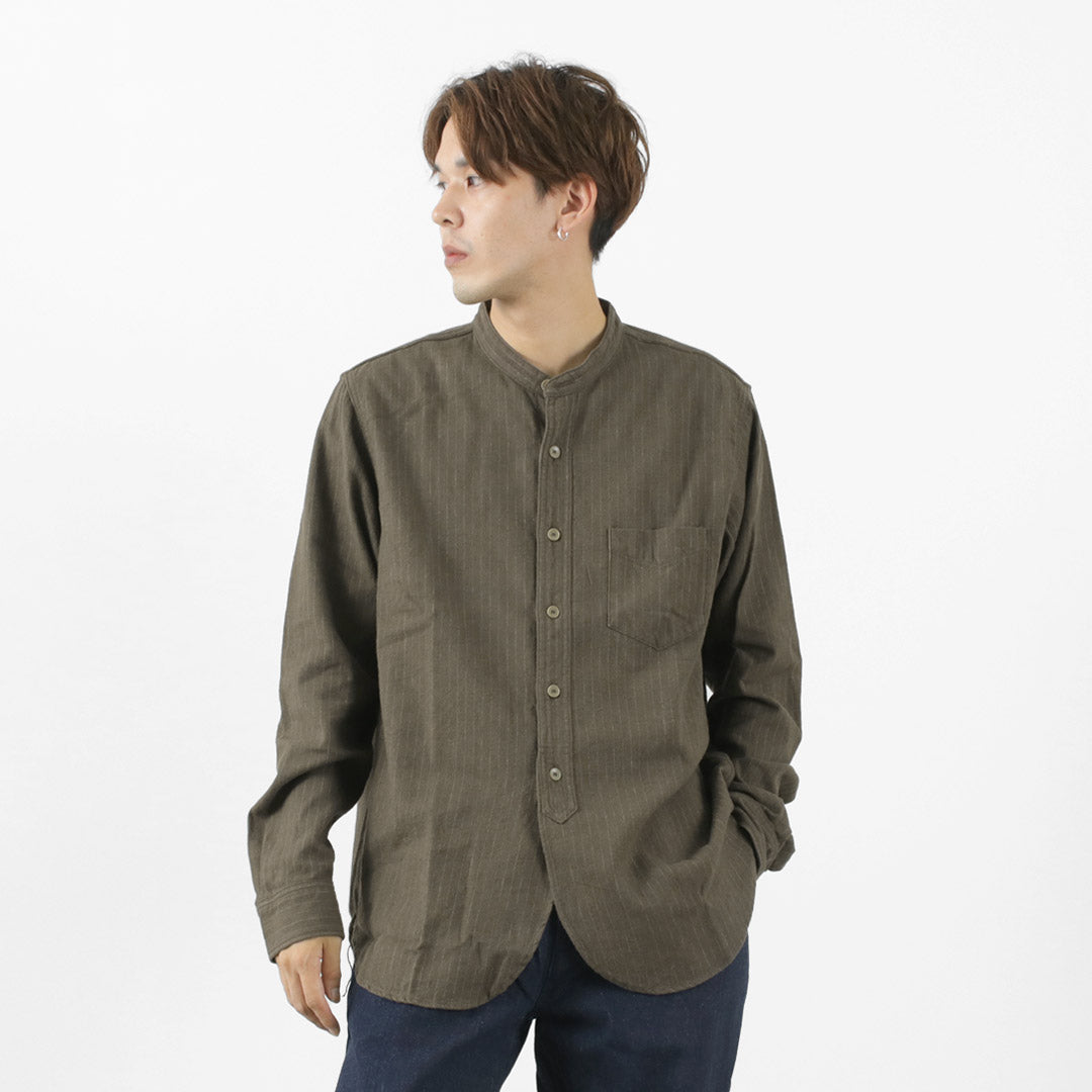 FOB工厂 / F3485 c / w条纹带带衬衫
