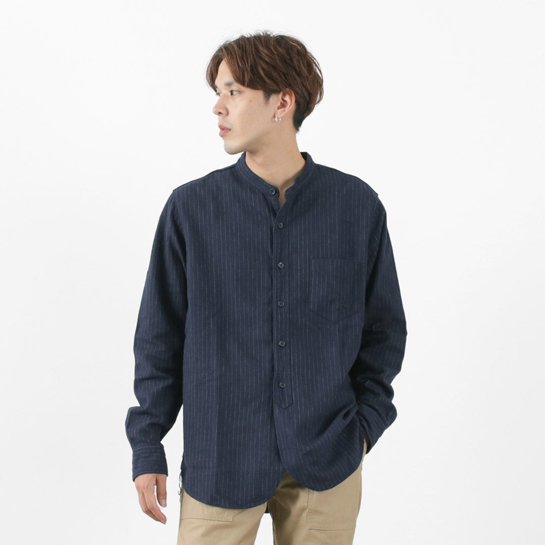 FOB工厂 / F3485 c / w条纹带带衬衫