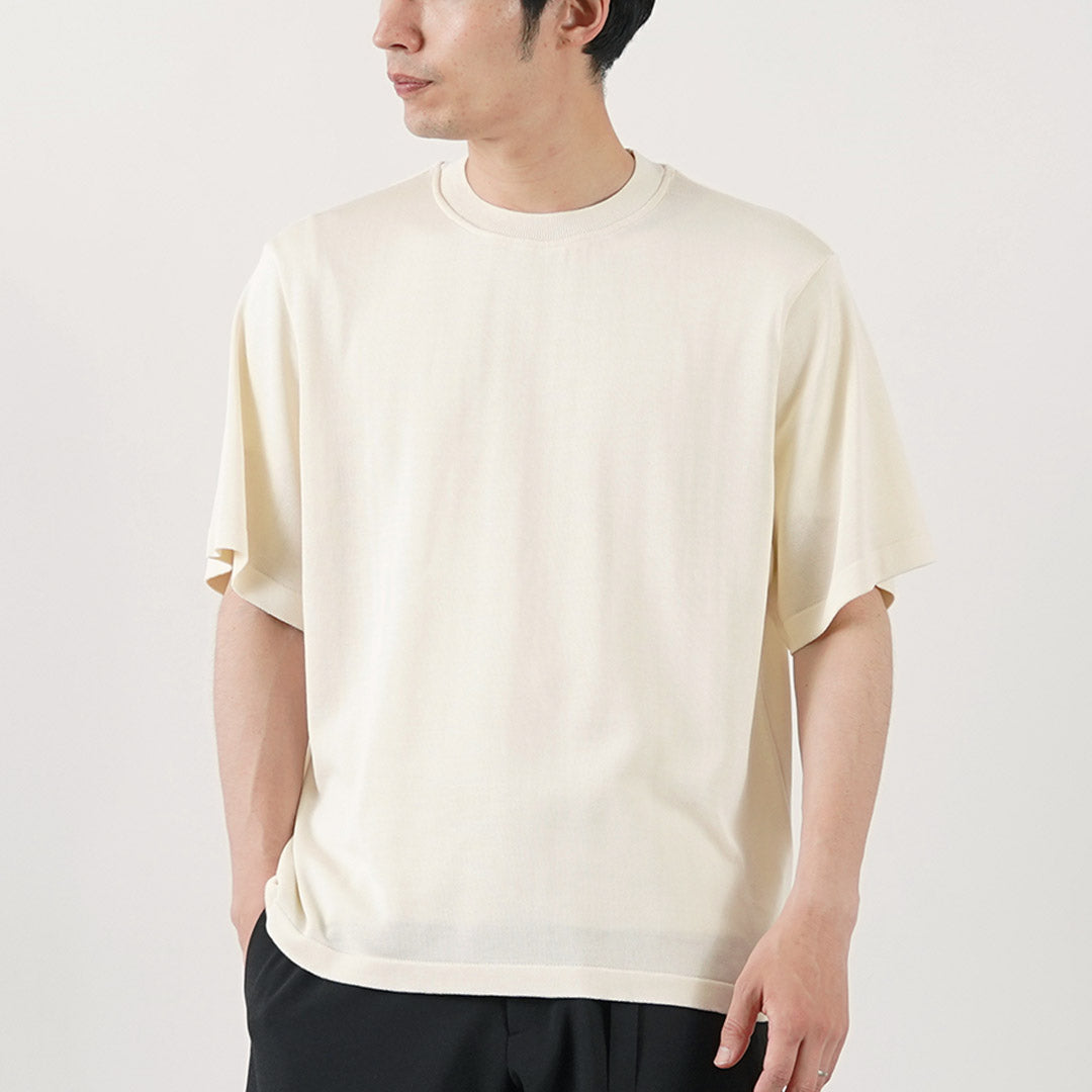 YONETOMI NEW BASIC / Heavy Weight Silk Knit T-Shirt