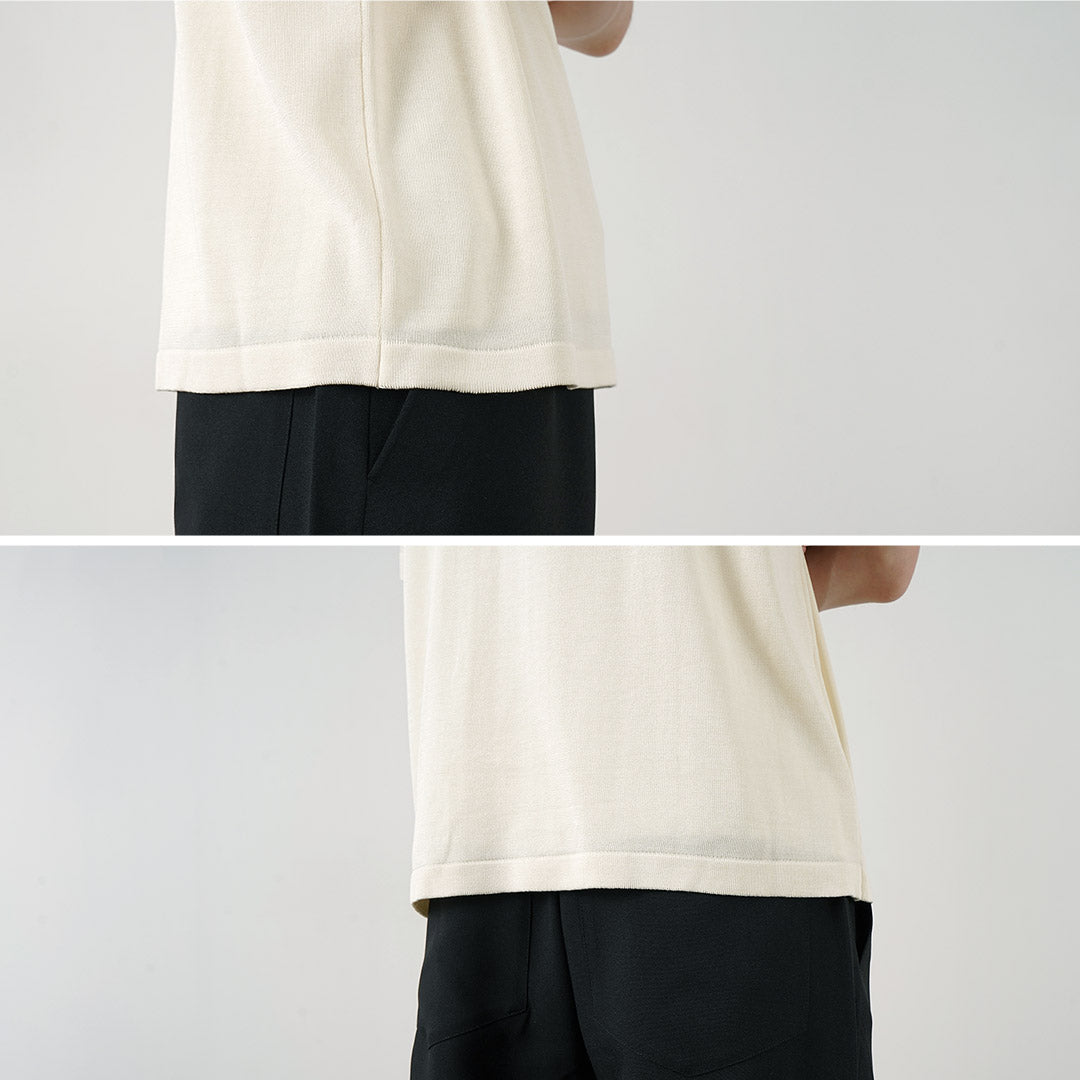 YONETOMI NEW BASIC / Heavy Weight Silk Knit T-Shirt
