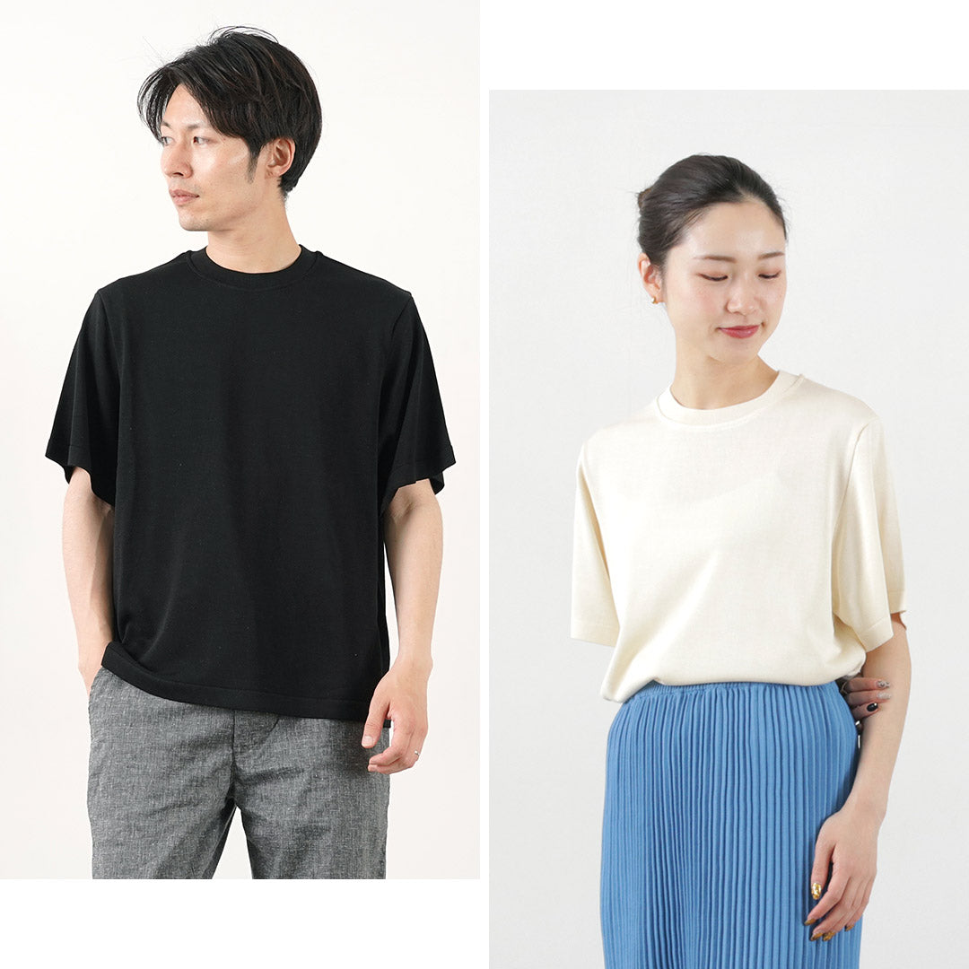 YONETOMI NEW BASIC / Heavy Weight Silk Knit T-Shirt