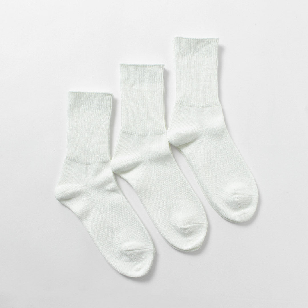ROTOTO / Organic Daily 3 Pack Rib Crew Socks