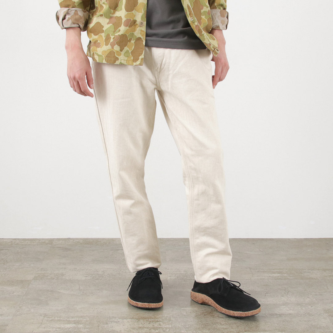 FOB FACTORY / F0516 Coton Chanvre Herringbone pantalon