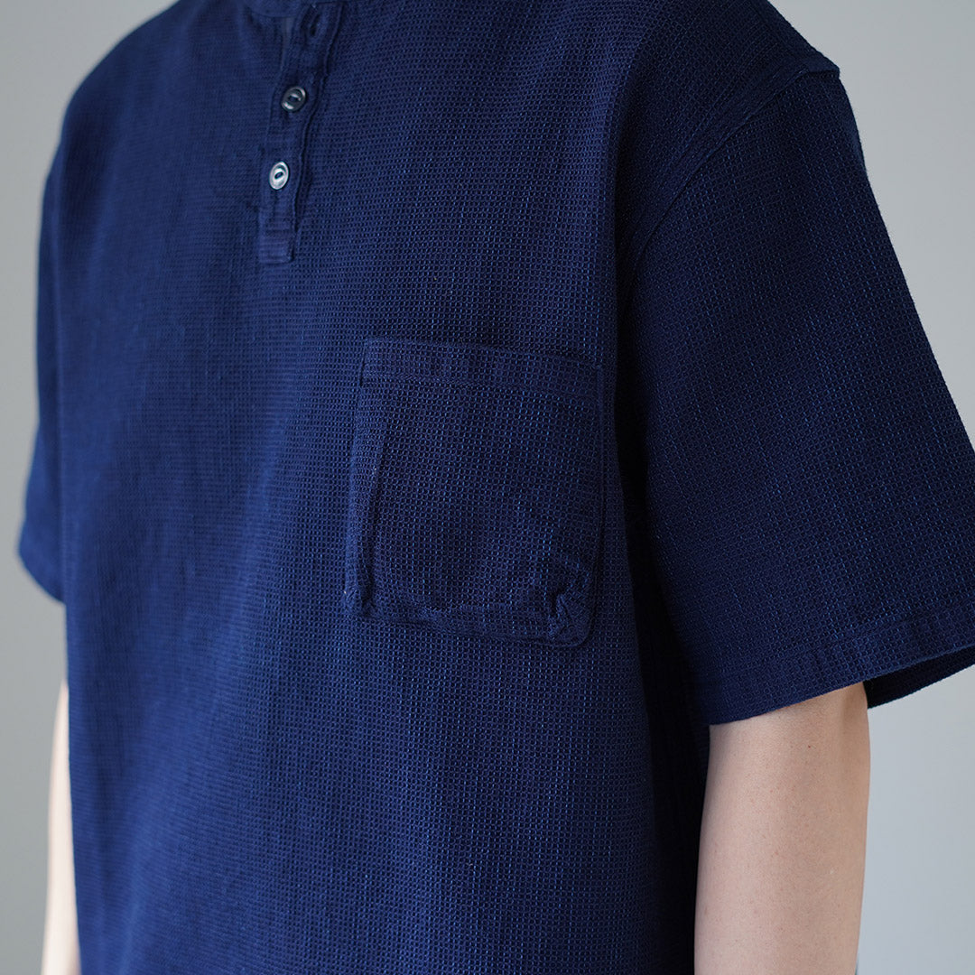 FOB FACTORY / F3493 靛蓝华夫格 T 恤