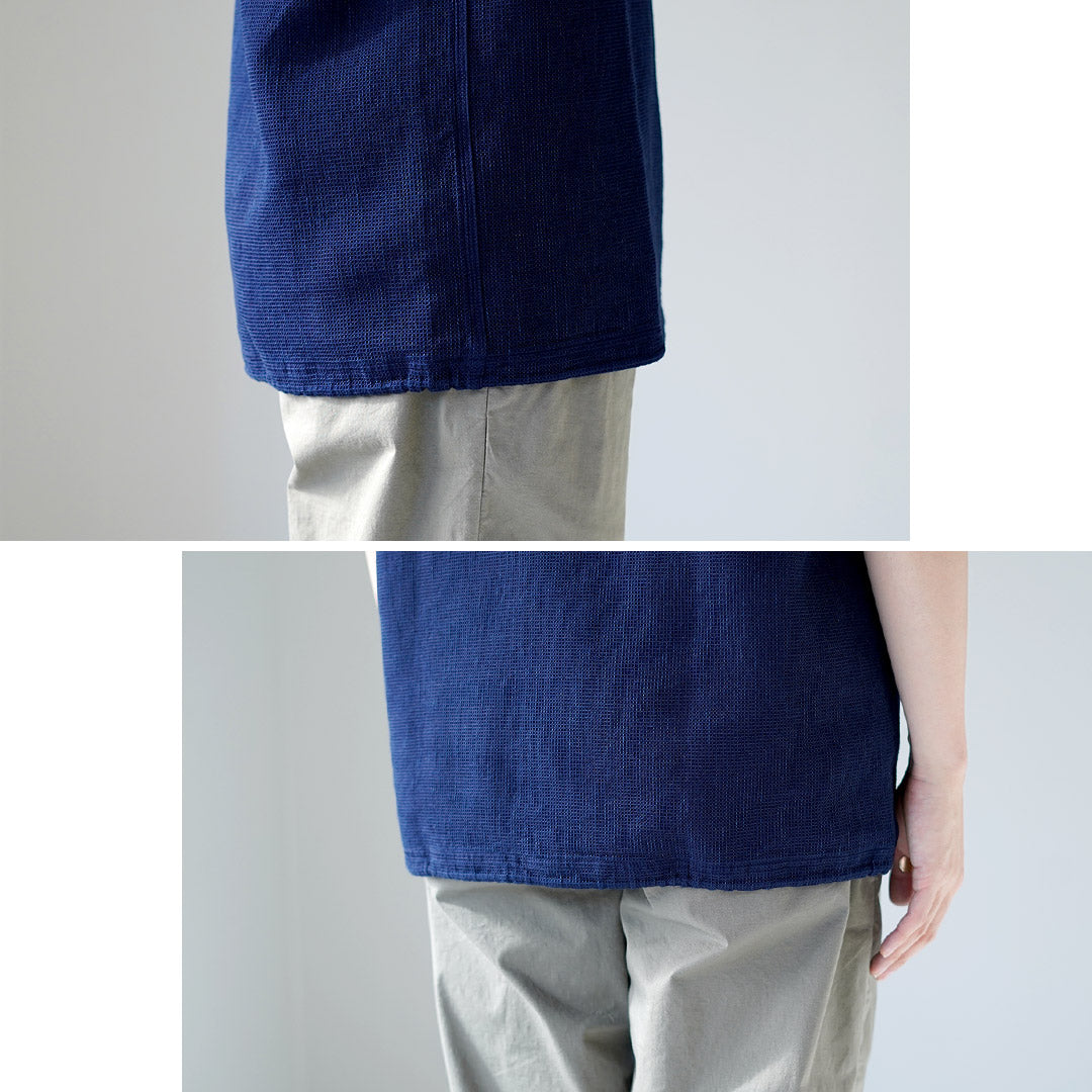 FOB FACTORY / F3493 靛蓝华夫格 T 恤