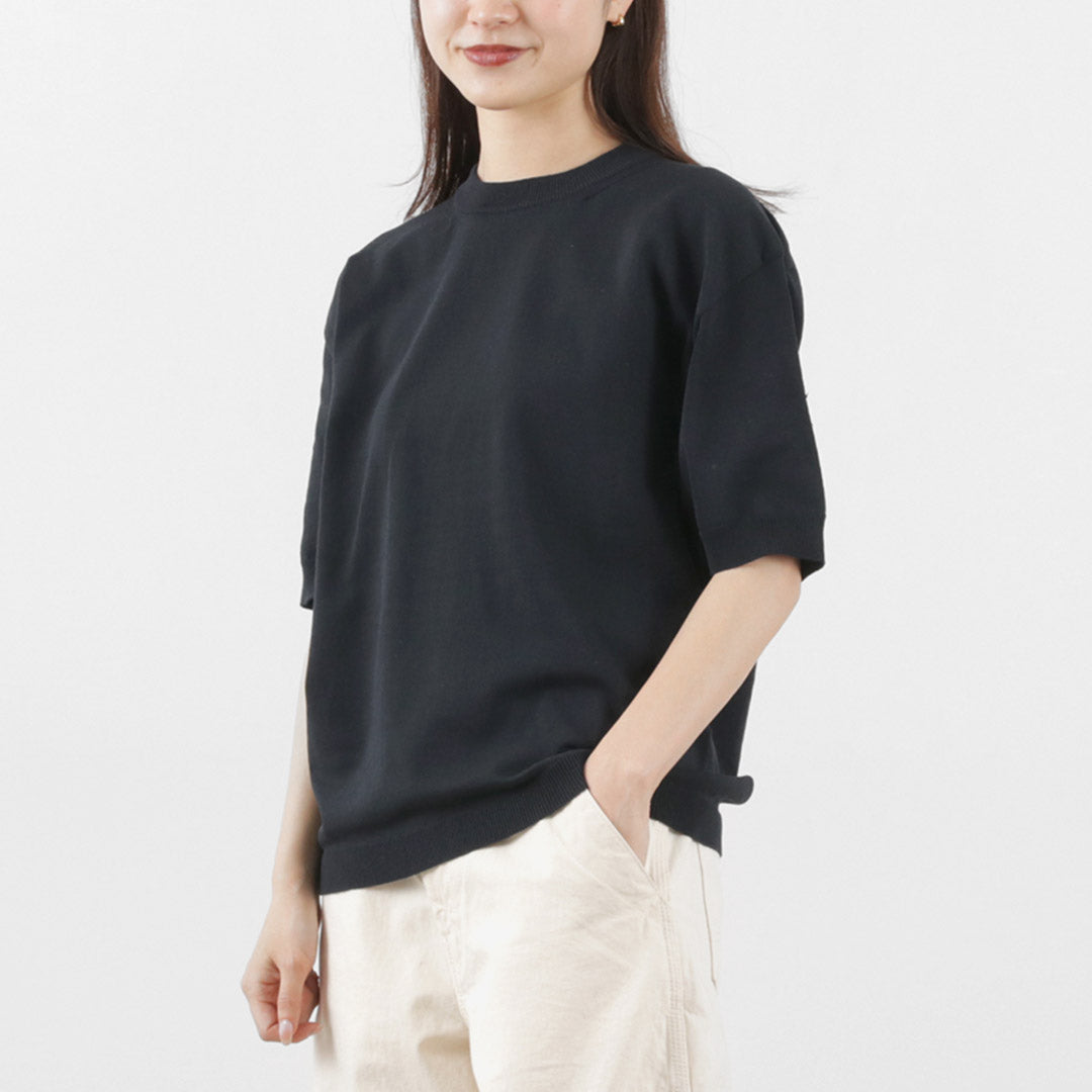 T-shirt en tricot transparent saglia / coton ajusté