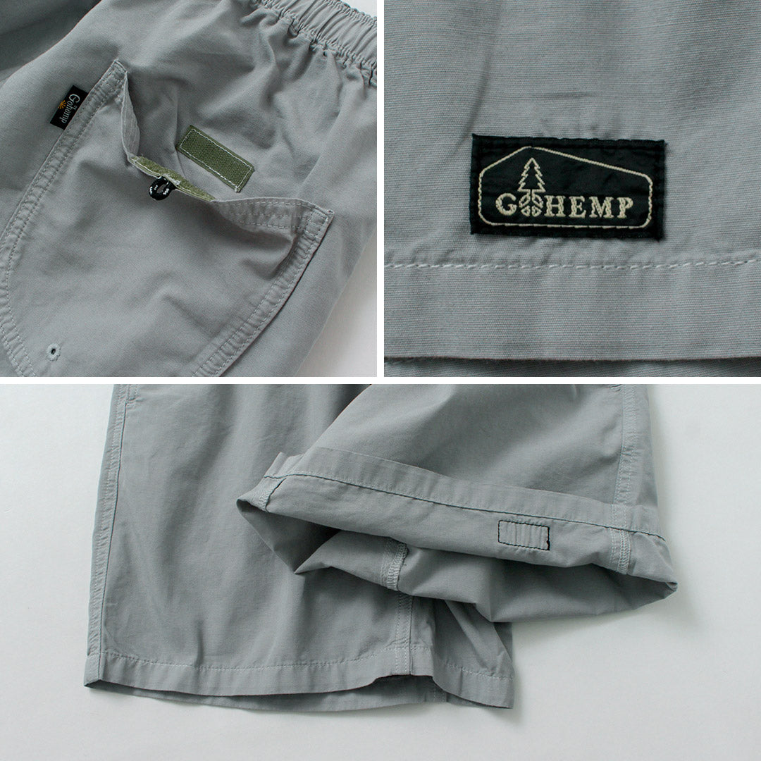 GOHEMP / HEMP JAM Shorts de chanvre Coton / Tissu de temps en polyester recyclé