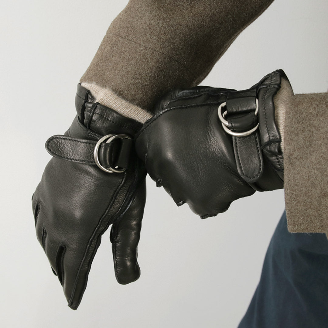 GLOVES / Touch Lambskin Ring Belt Gloves