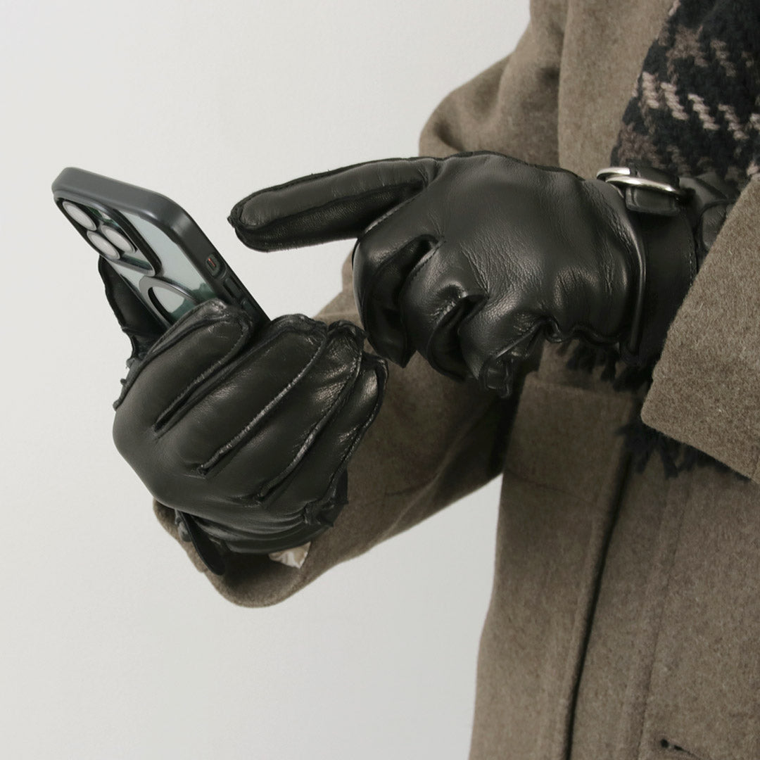GLOVES / Touch Lambskin Ring Belt Gloves