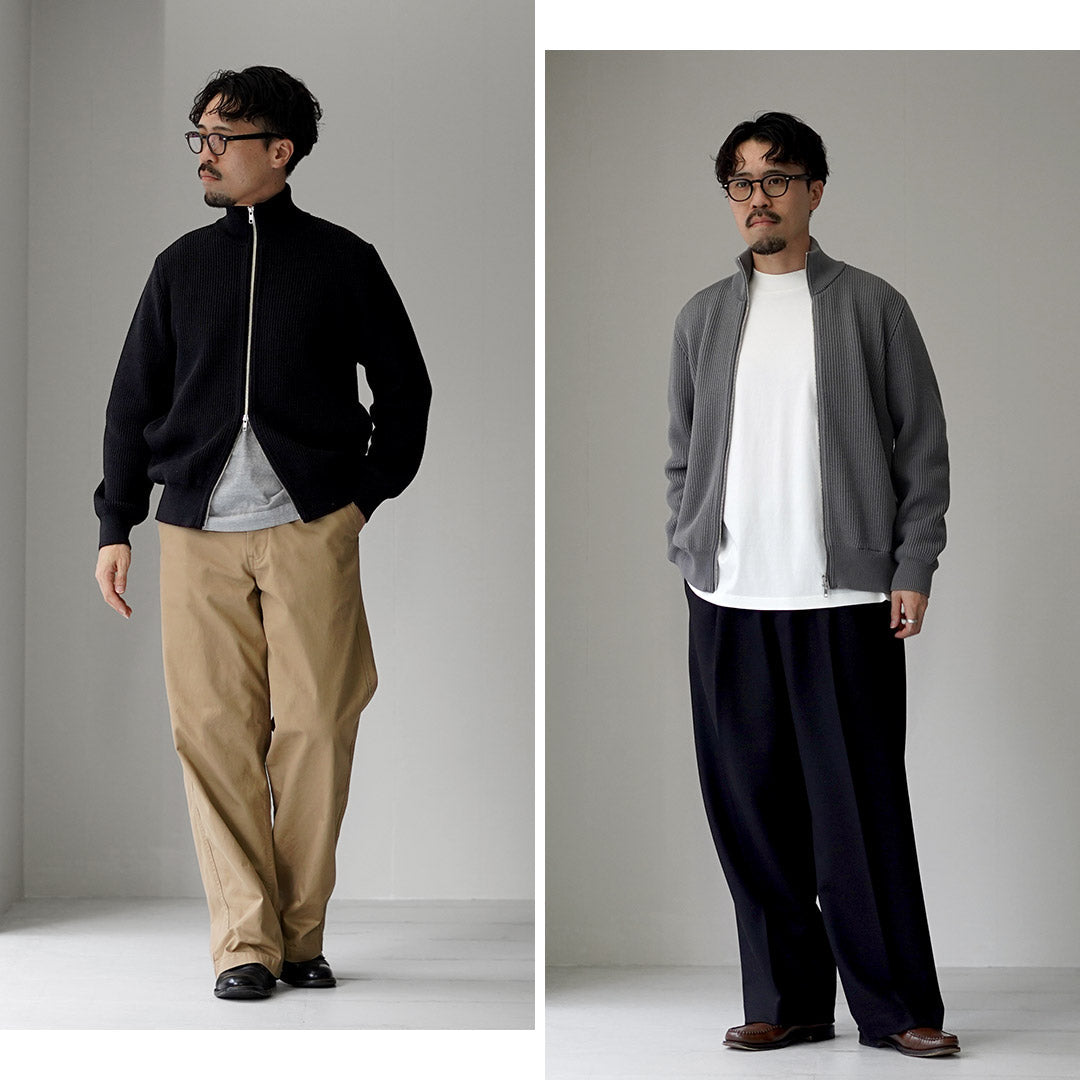 YONETOMI NEW BASIC / 超细羊毛罗纹针织外套