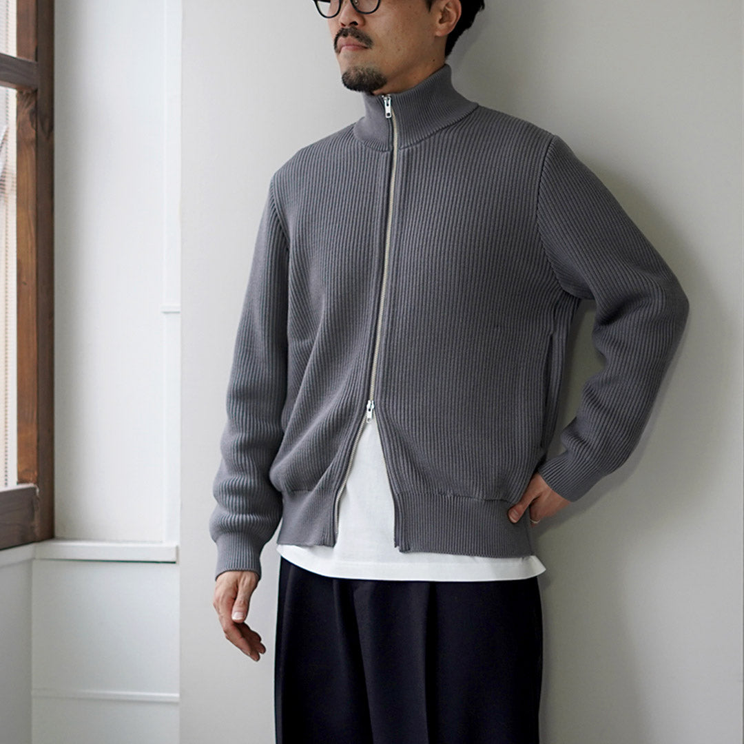 YONETOMI NEW BASIC / 超细羊毛罗纹针织外套