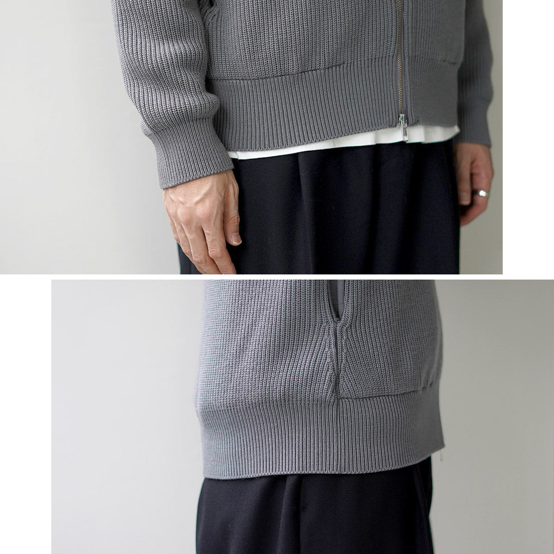 YONETOMI NEW BASIC / 超细羊毛罗纹针织外套