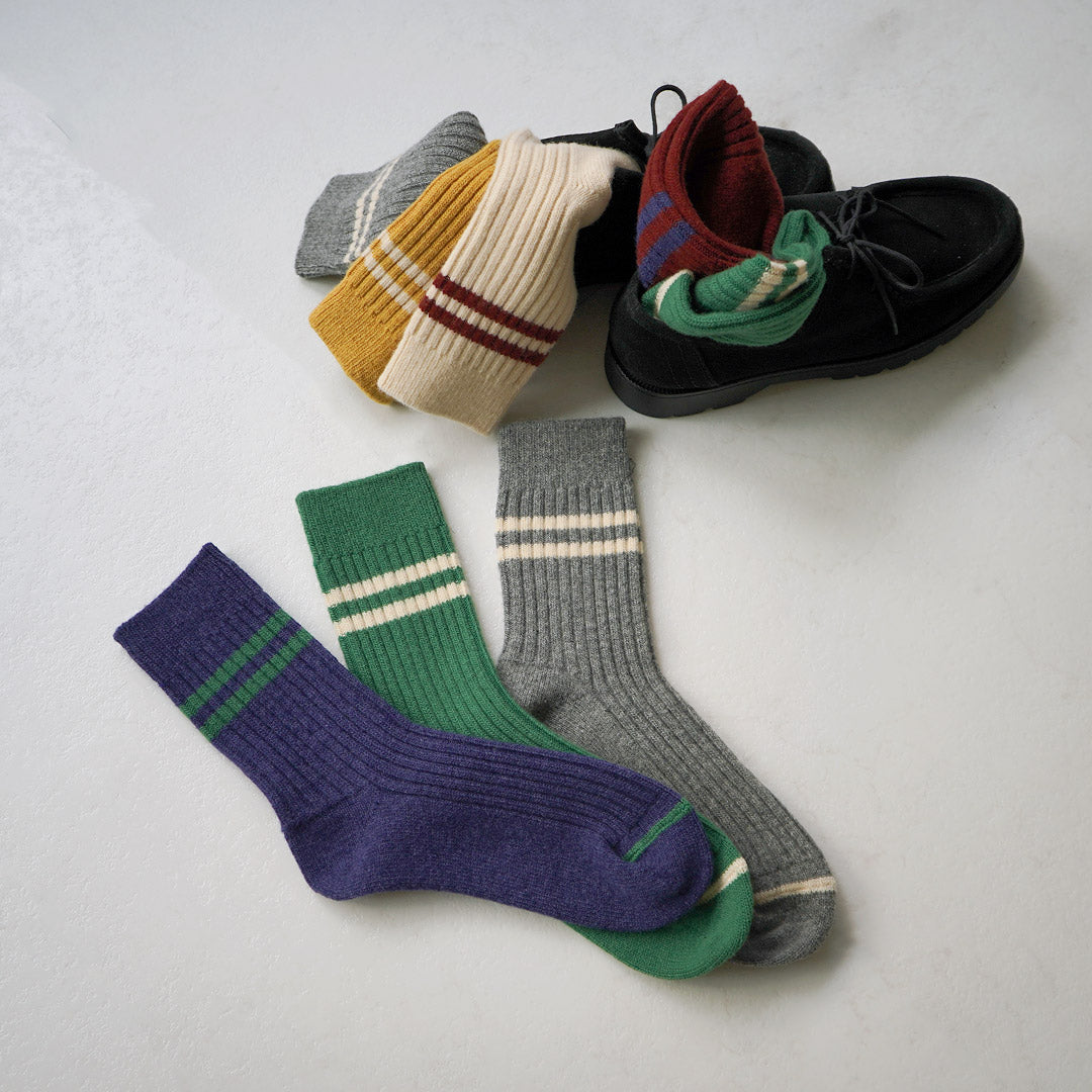 ROTOTO / Merino Lambswool Striped Socks