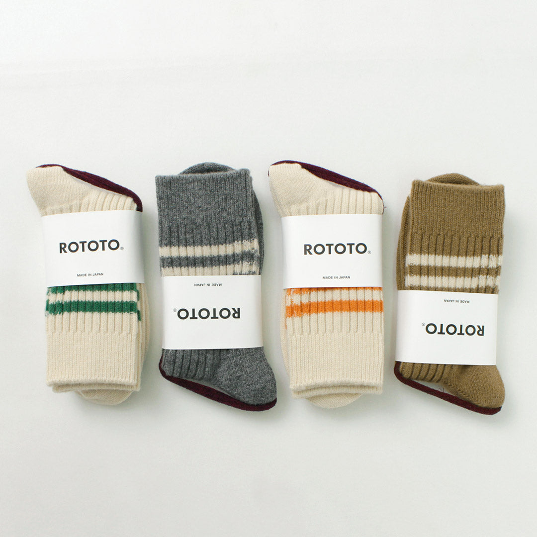 ROTOTO / Merino Lambs Wool Striped Socks