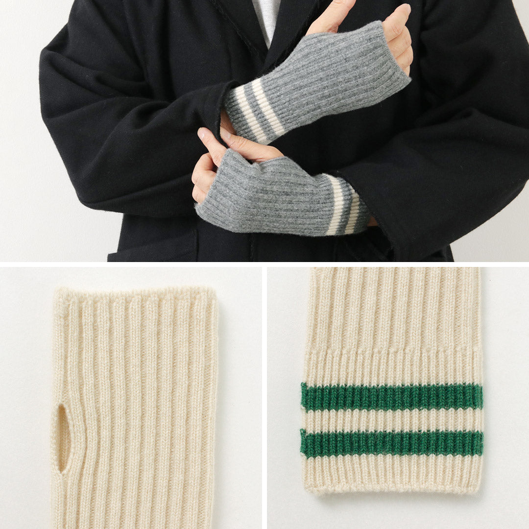 ROTOTO / Merino Lamb Wool Striped Seamless Hand Warmer