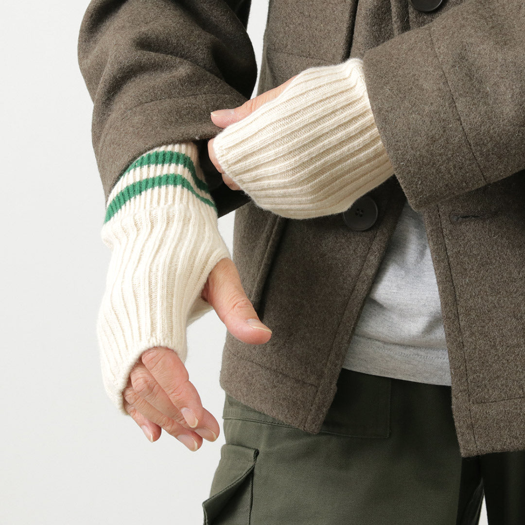 ROTOTO / Merino Lamb Wool Striped Seamless Hand Warmer