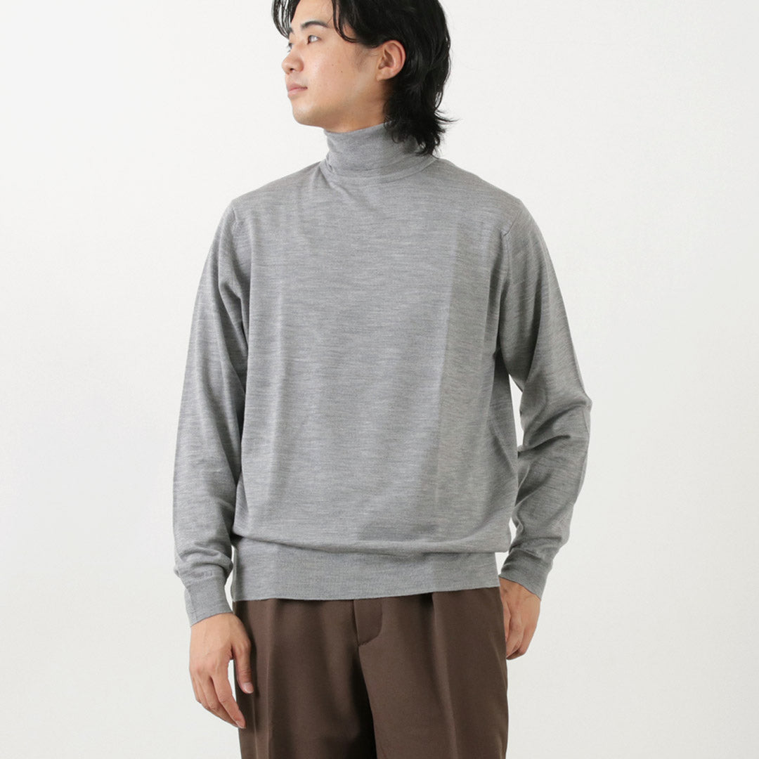 John Smedley / Merino羊毛30量規高領織布編織現代合身