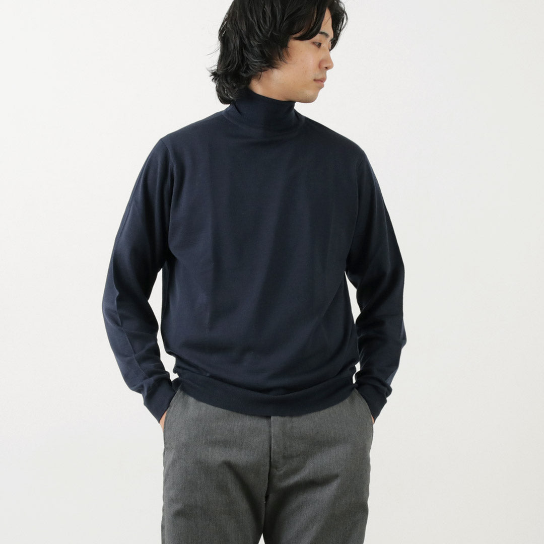 John Smedley / Merino羊毛30量規高領織布編織現代合身