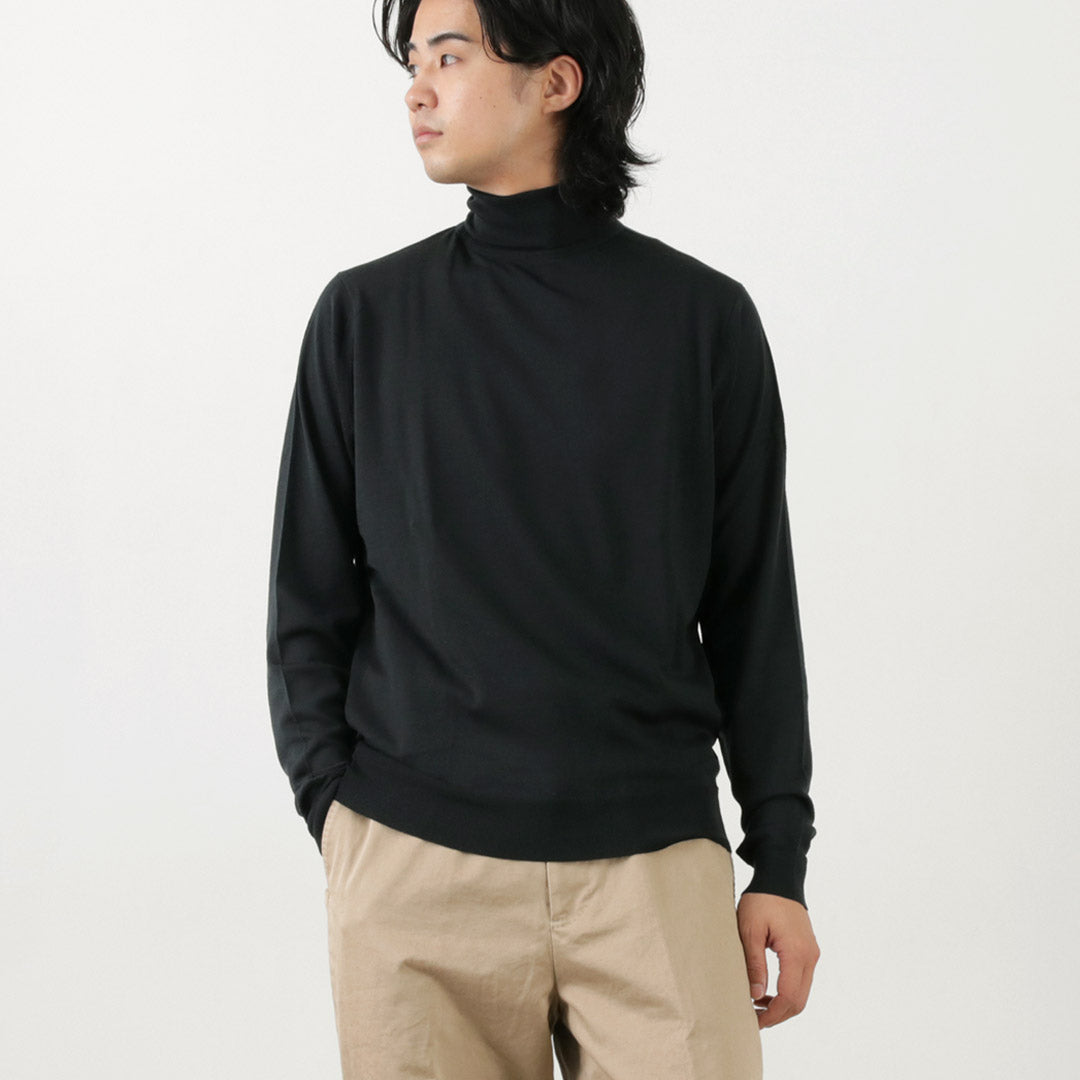 John Smedley / Merino羊毛30量規高領織布編織現代合身