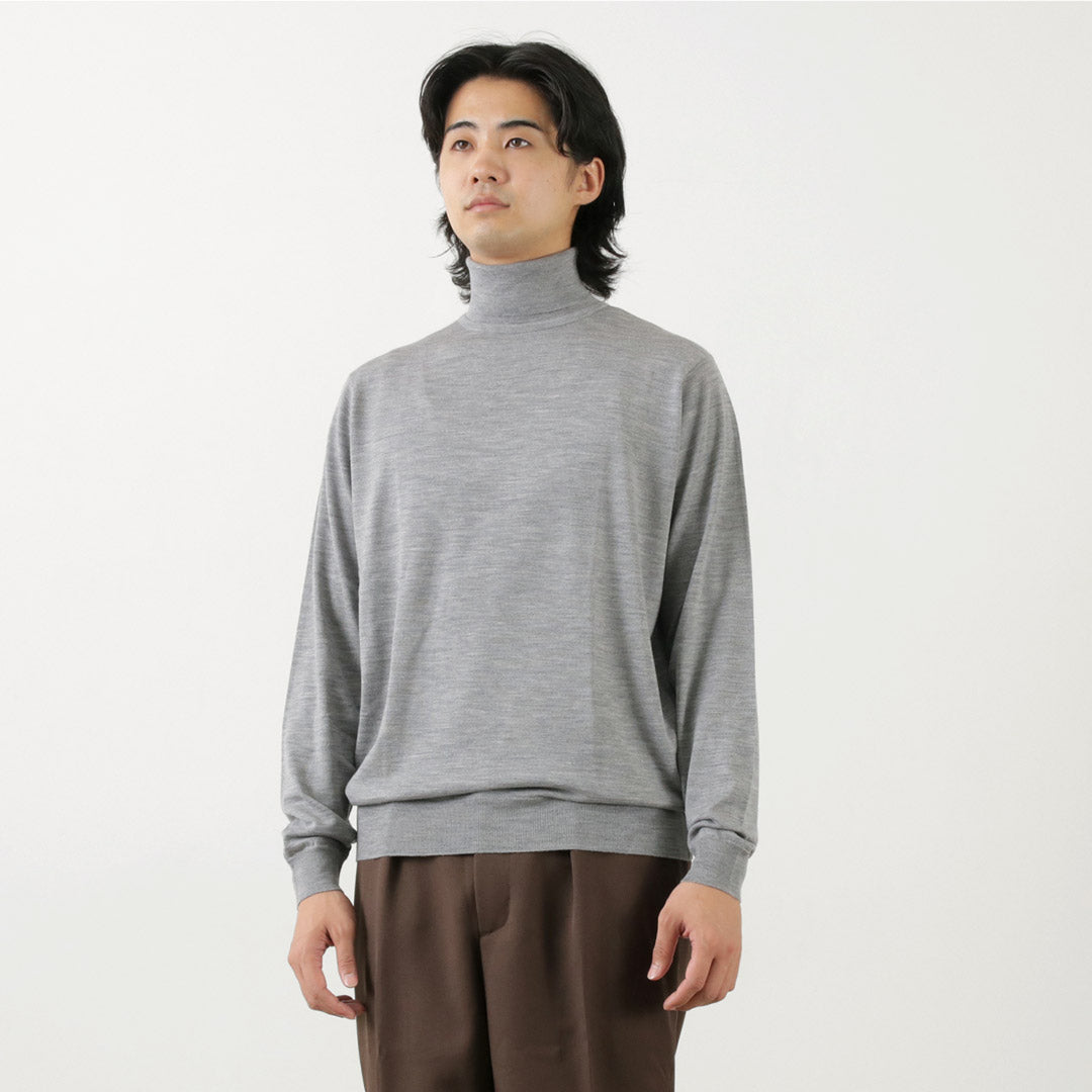 John Smedley / Merino羊毛30量規高領織布編織現代合身