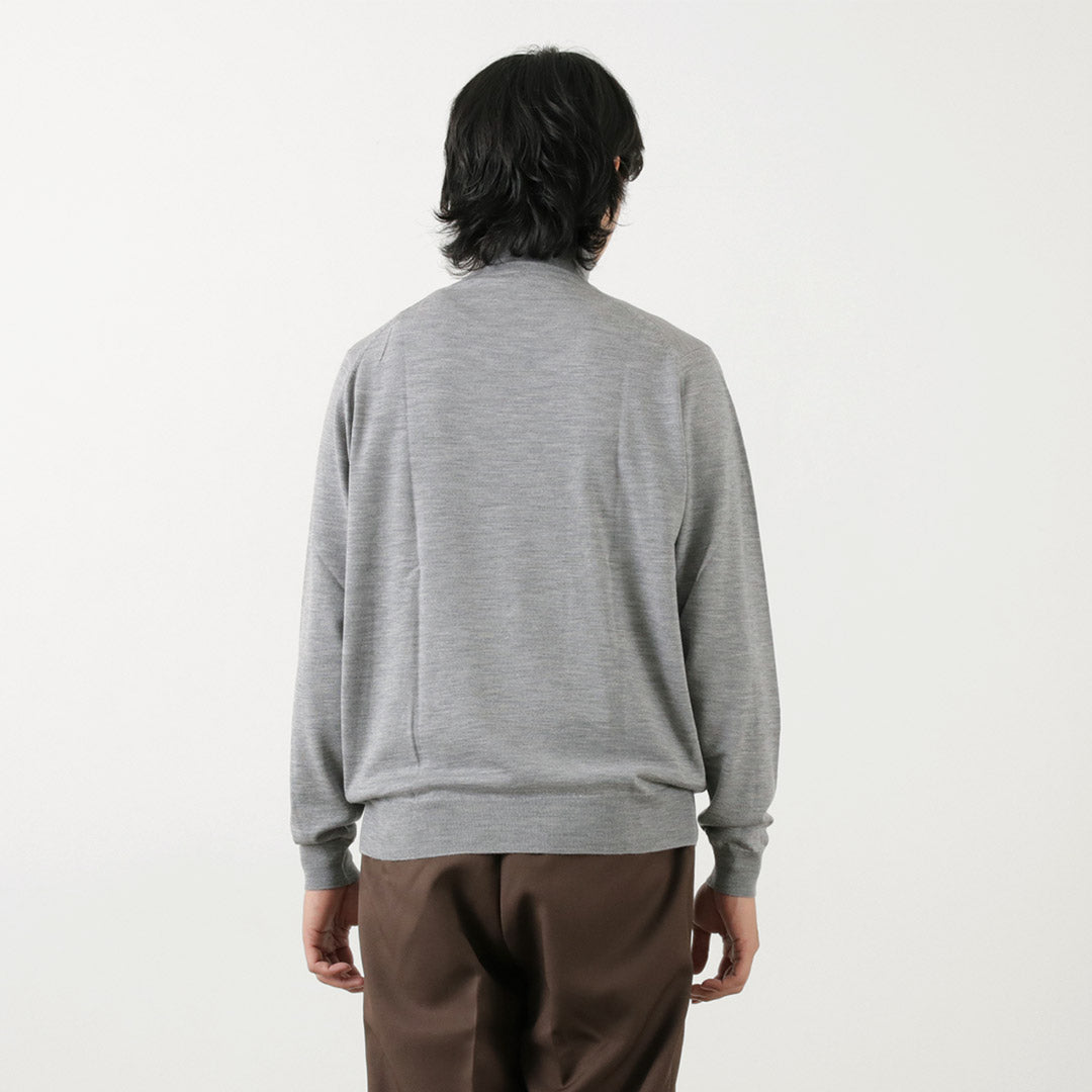 John Smedley / Merino羊毛30量規高領織布編織現代合身