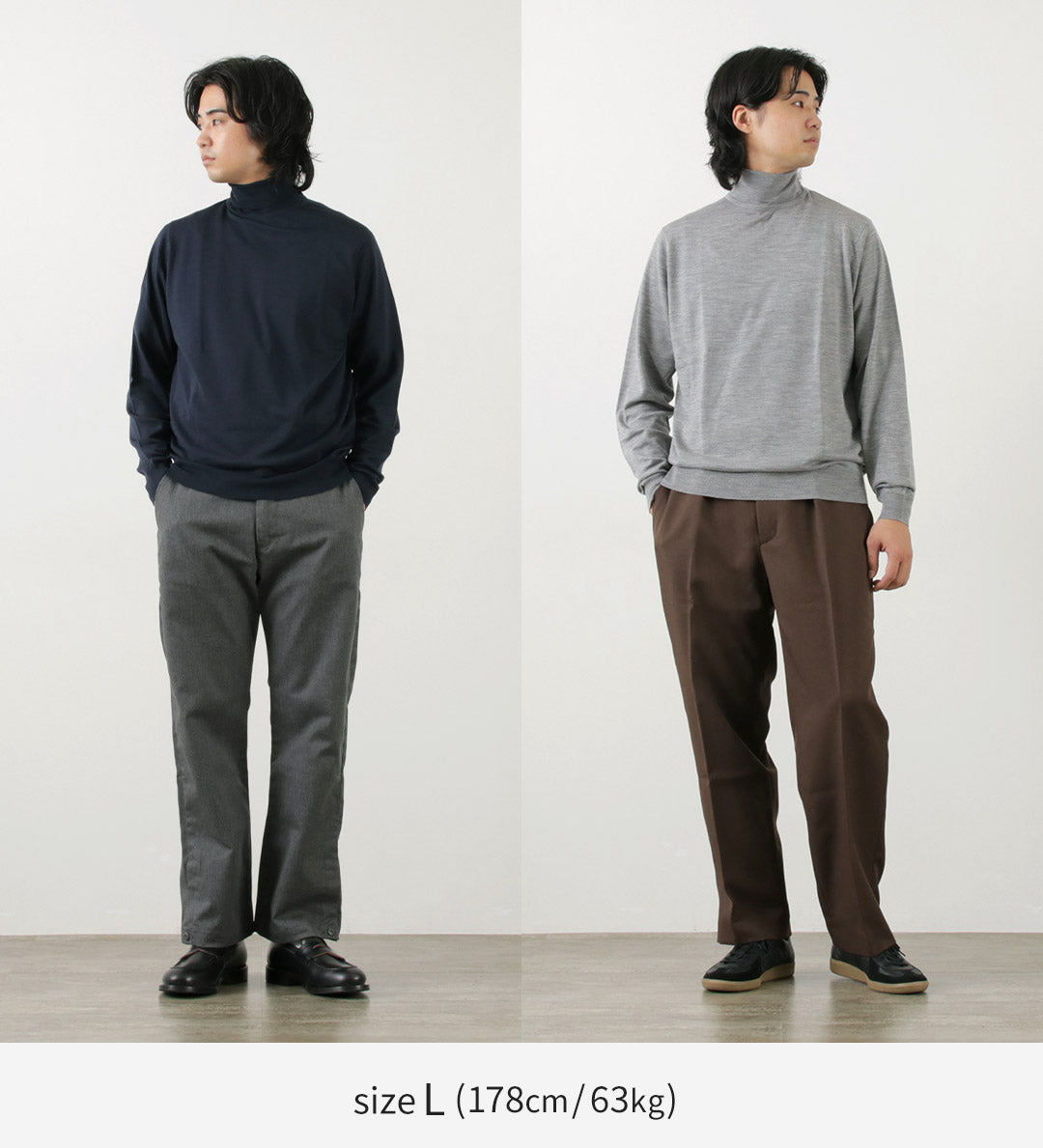 John Smedley / Merino羊毛30量規高領織布編織現代合身