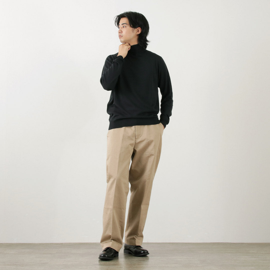 John Smedley / Merino羊毛30量規高領織布編織現代合身