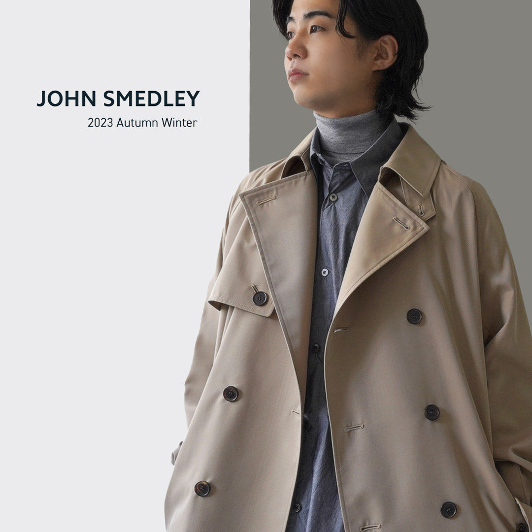 John Smedley / Merino羊毛30量規高領織布編織現代合身