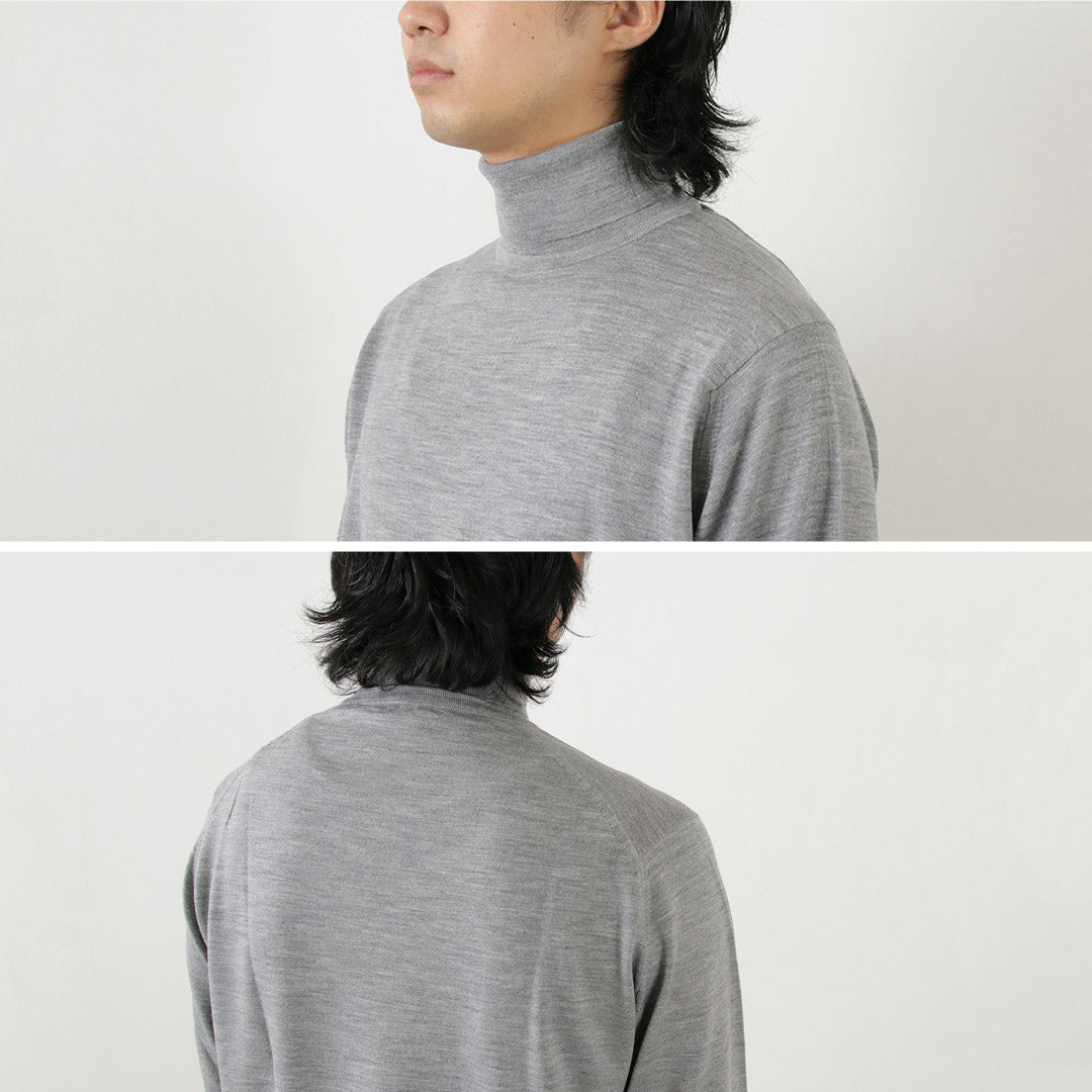 John Smedley / Merino羊毛30量規高領織布編織現代合身