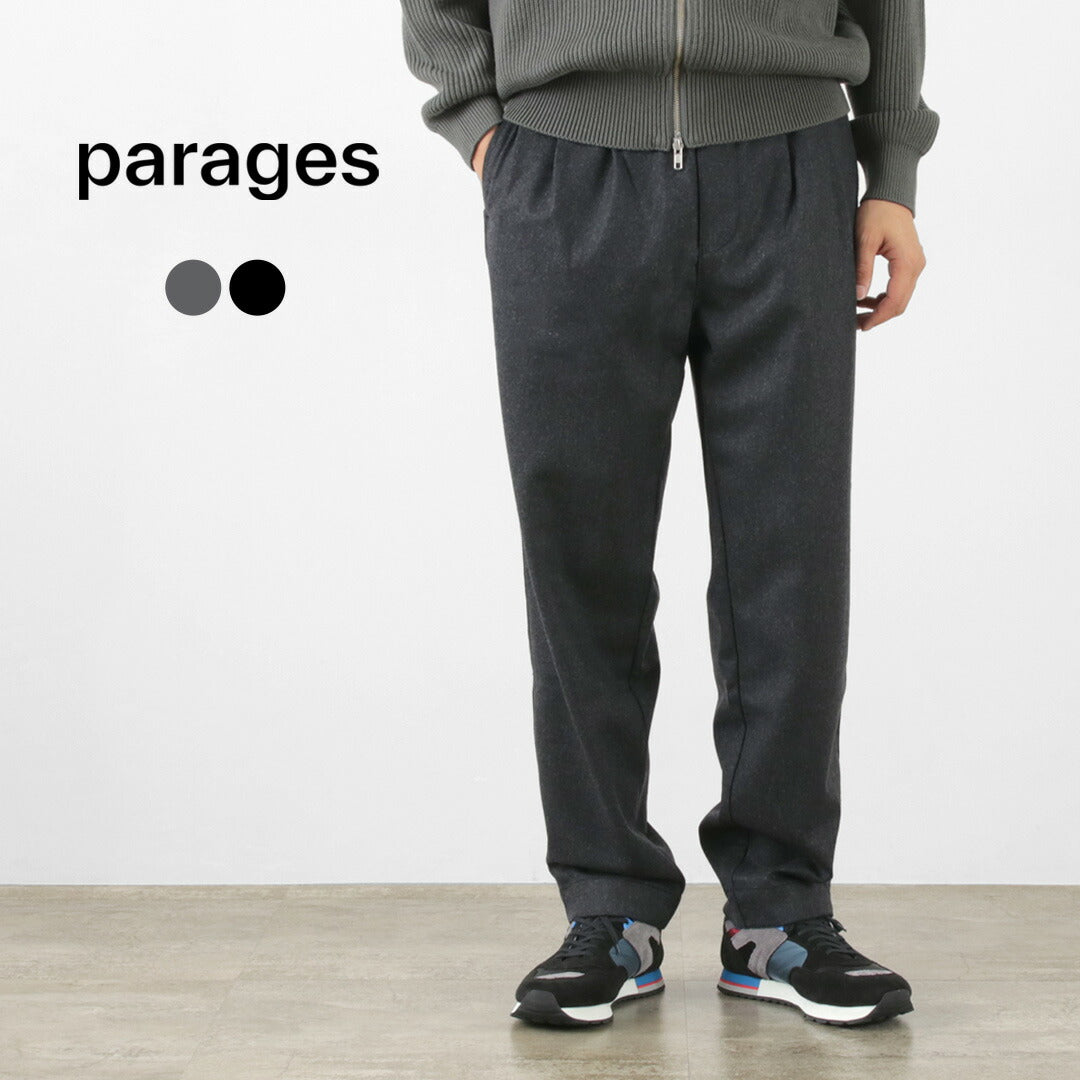PARAGES / Double Pleats Wool Pants
