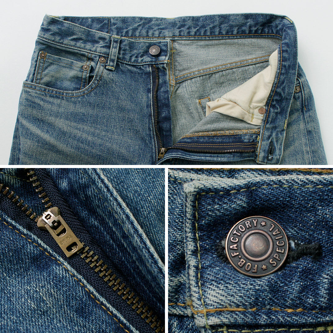 FOB FACTORY / F160 Selvedge 66 Jeans de mezclilla con 5 bolsillos