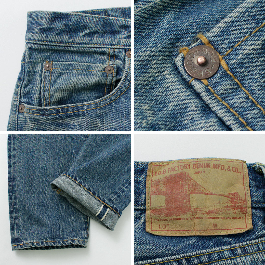 FOB FACTORY / F160 Selvedge 66 Jeans de mezclilla con 5 bolsillos