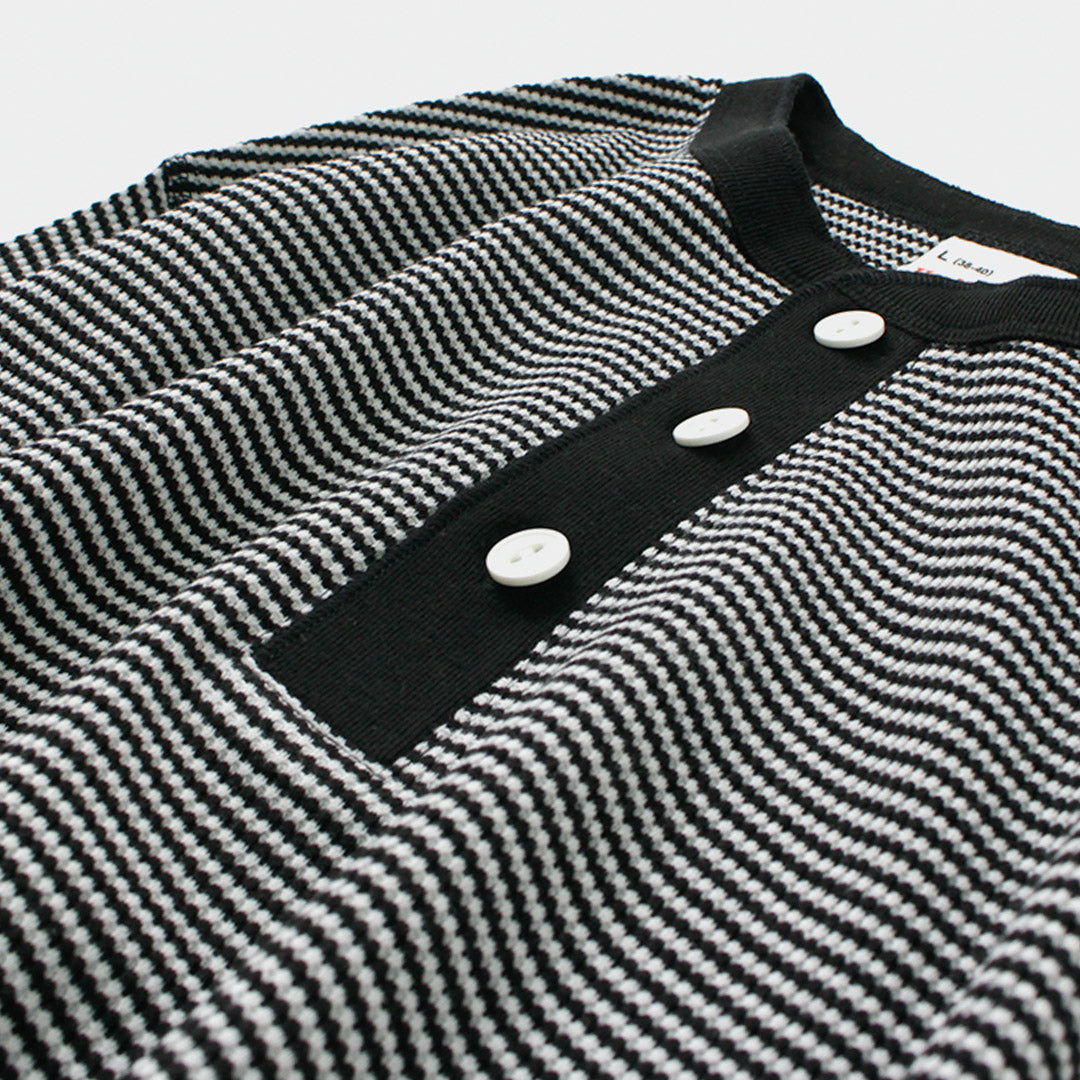 Health Knit / Basic Waffle Henley Neck长袖