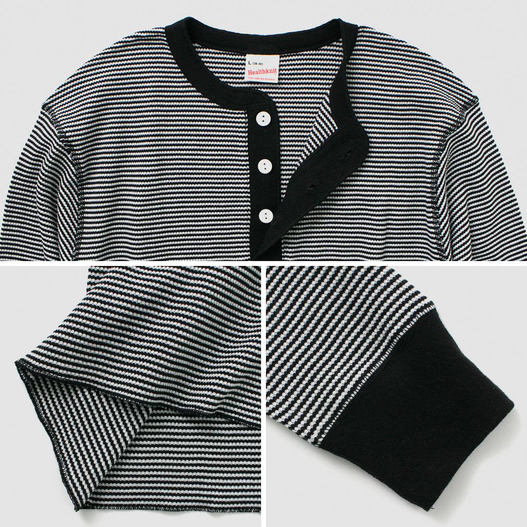 Health Knit / Basic Waffle Henley Neck长袖