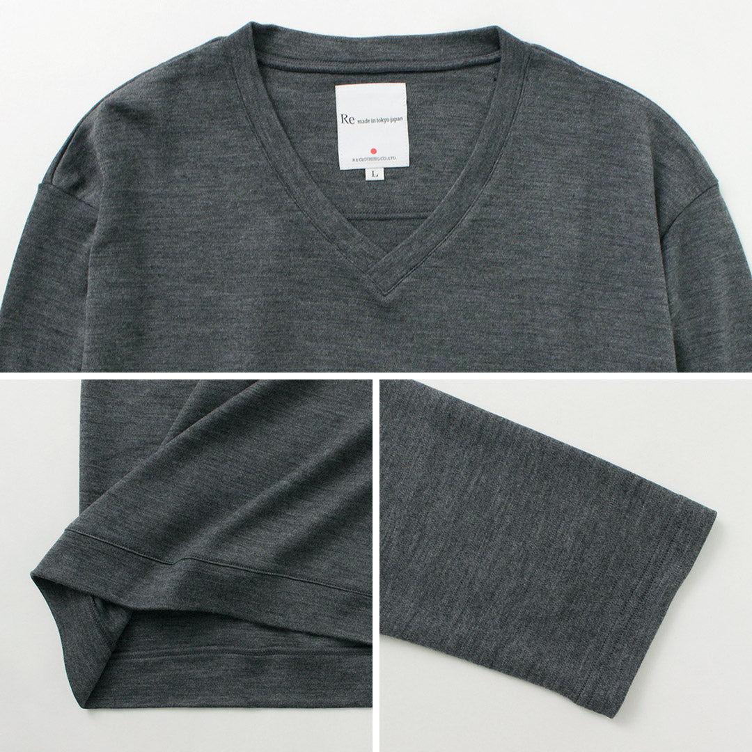 Re hecho en Tokio Japón / Dress Wool Knit V-Eck