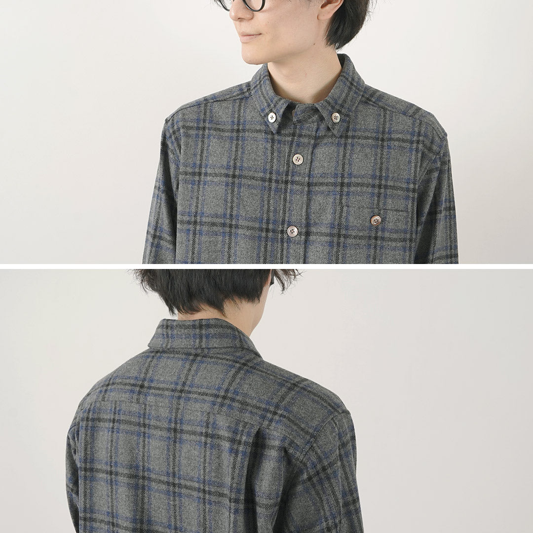 RE MADE IN TOKYO JAPAN / Craft Wool Plaid CPO Button Down Shirt