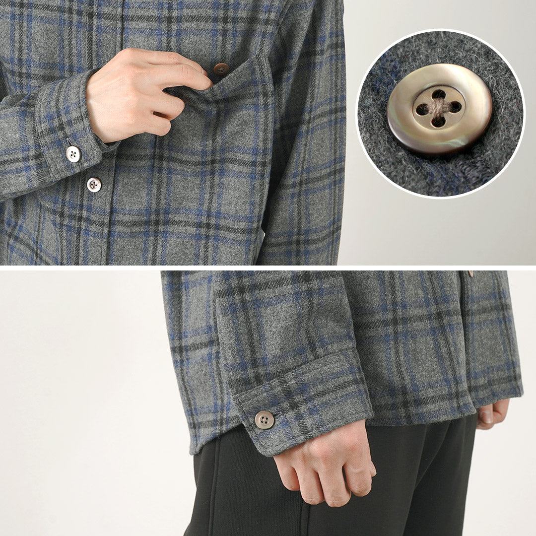 RE MADE IN TOKYO JAPAN / Craft Wool Plaid CPO Button Down Shirt