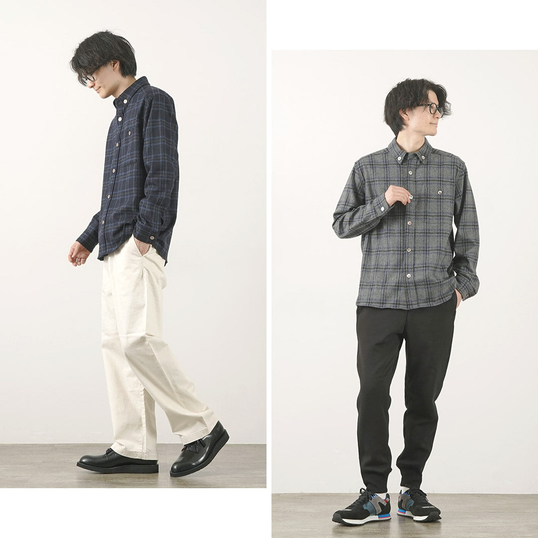 RE MADE IN TOKYO JAPAN / Craft Wool Plaid CPO Button Down Shirt