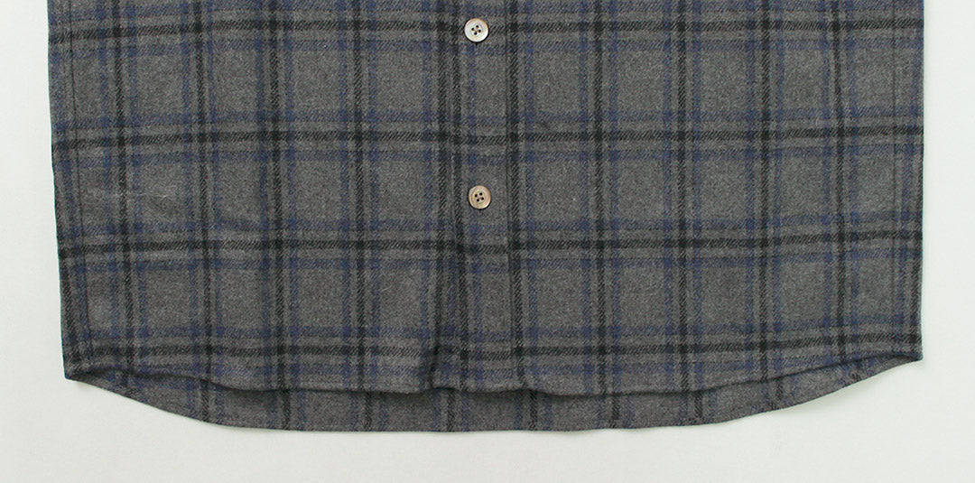 RE MADE IN TOKYO JAPAN / Craft Wool Plaid CPO Button Down Shirt