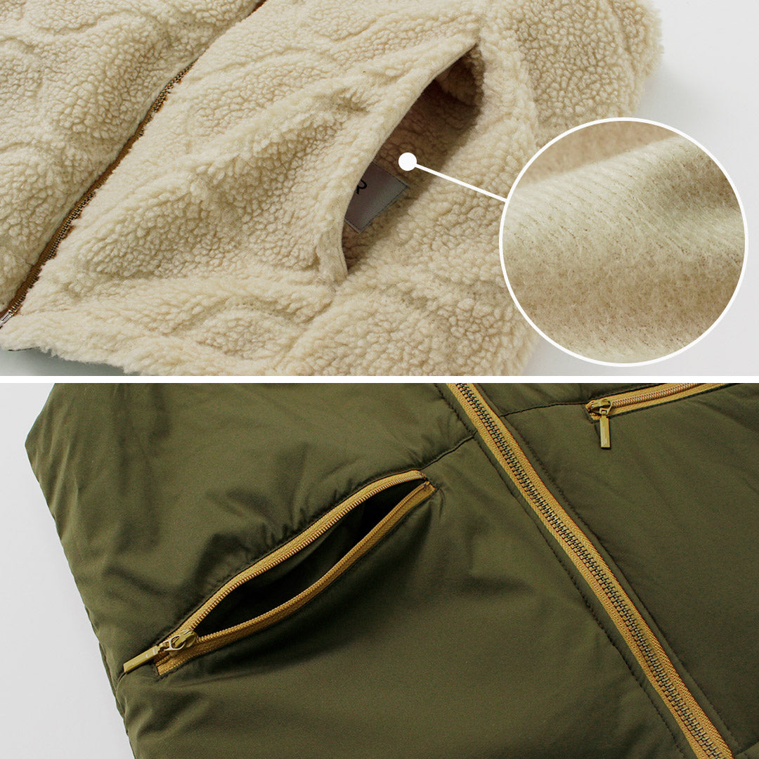 FNOR / Quilted Sheepskin Boa MIL Vest