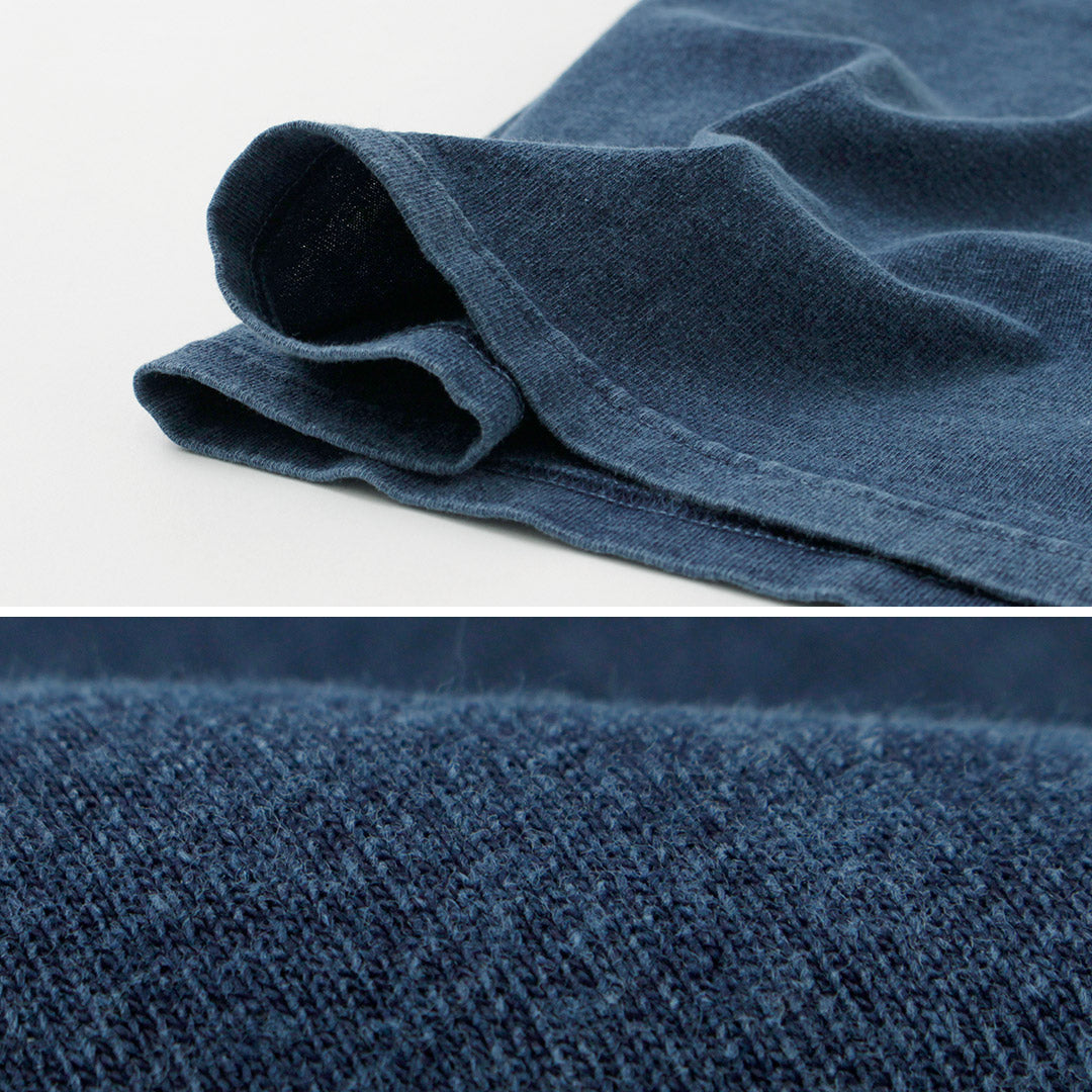GOOD ON / Indigo Short Sleeve Henley Neck T-Shirt