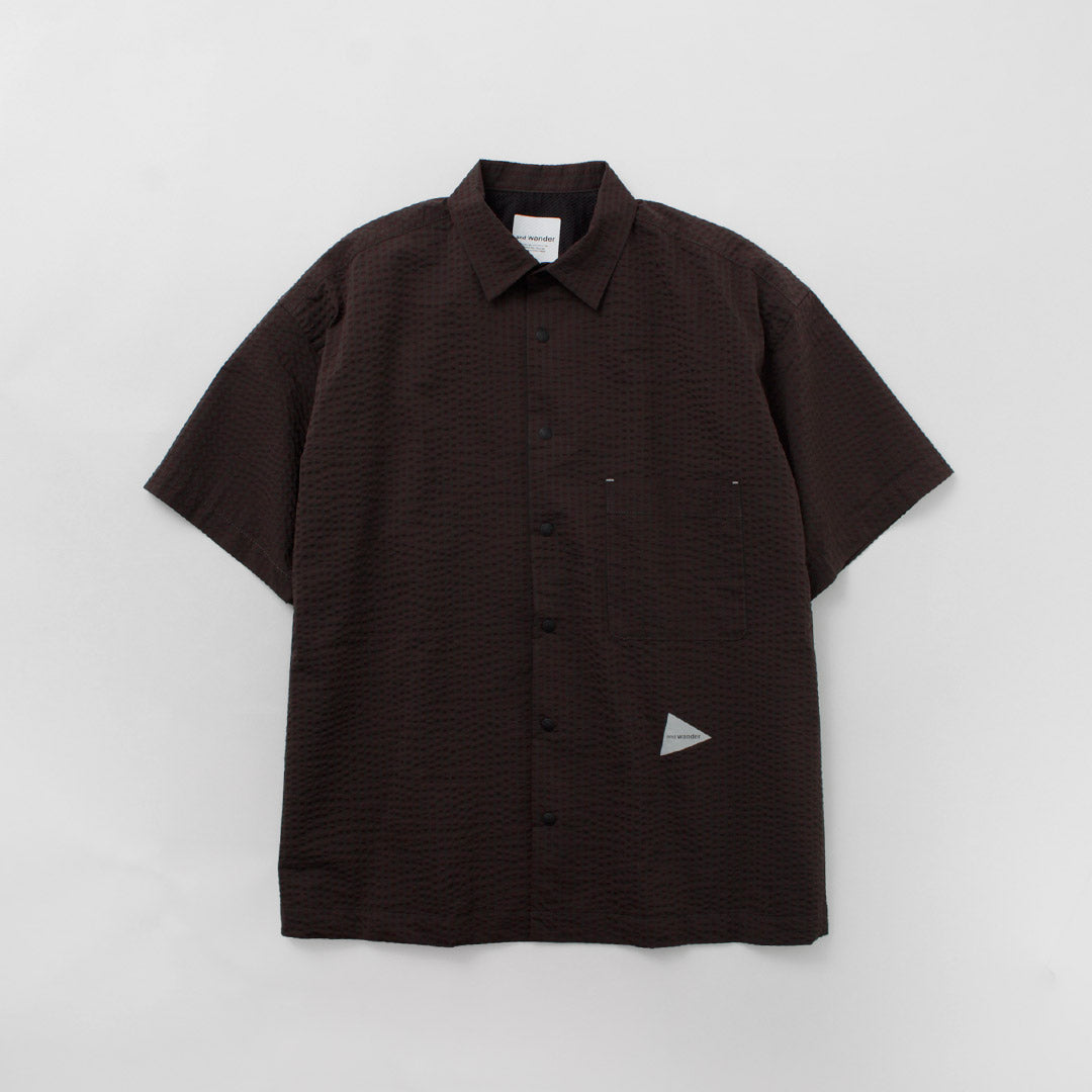 Y vagabundo / seca suave seersucker camisa de manga corta